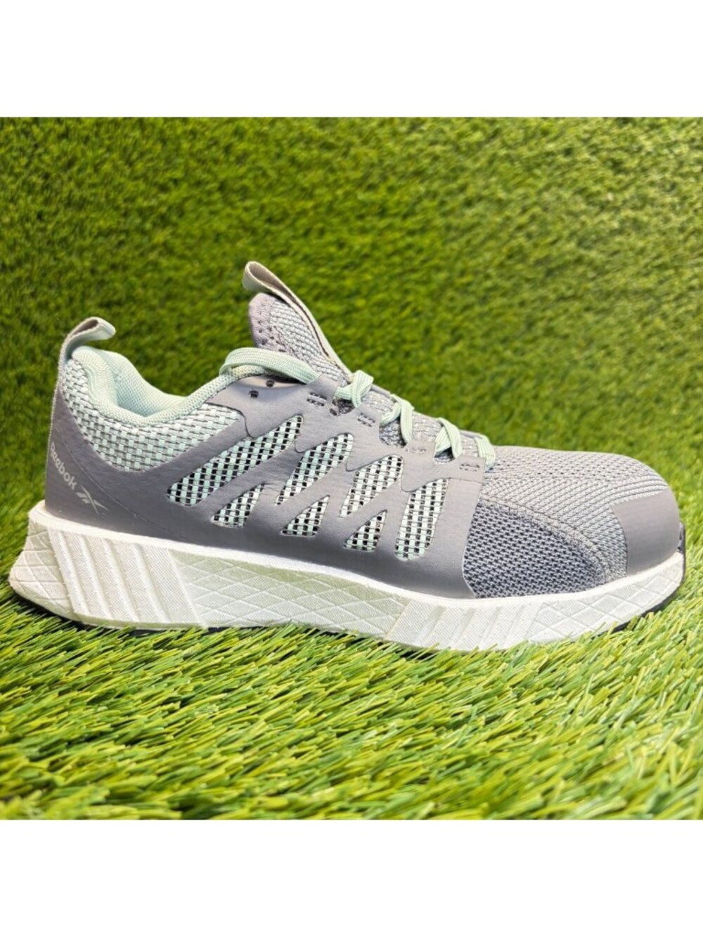 Reebok Fusion Flexweave Womens Size 7D Gray Composite Toe Safety Work Shoes